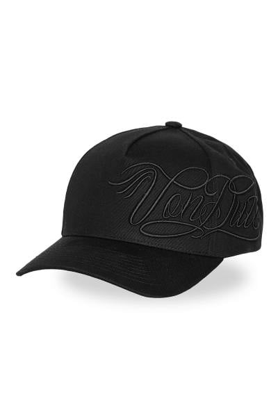 Schwarze Von Dutch-Kappe mit Kalligrafiestickerei