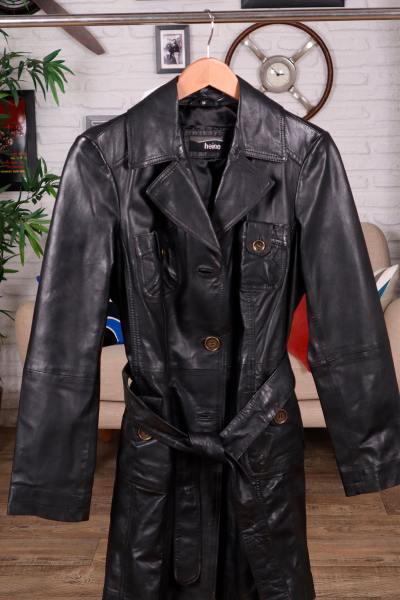 Trench Femme en cuir d'agneau fin et léger