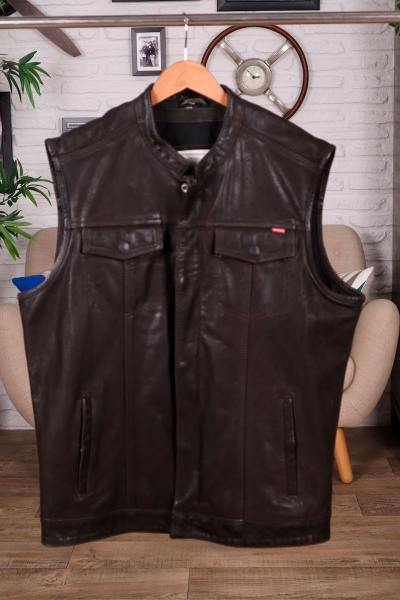 Gilet sans manche marron pour Homme