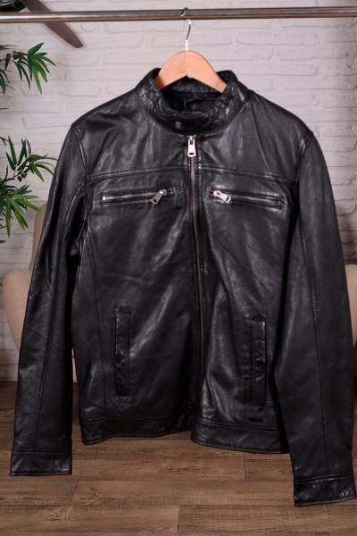 Blouson en cuir de mouton coupe slimfit