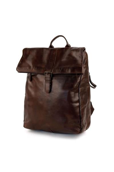 Mochila vintage de cuero marrón