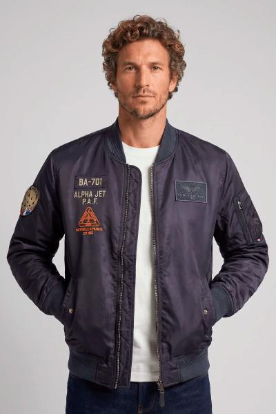 Marineblaue Piloten-Bomberjacke der Patrouille de France