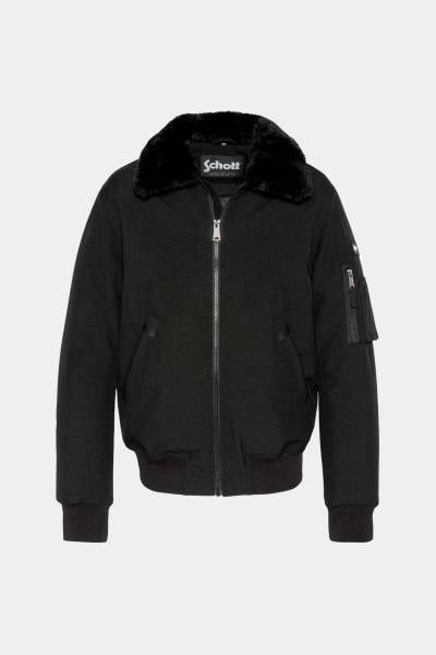 Schwarze Pilotenjacke, 100 % Polyester