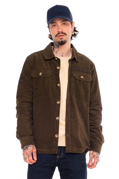 Sobrecamisa de pana color caqui oscuro