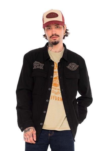 Sobrecamisa de rock de sarga negra