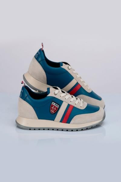 Zapatillas deportivas de cuero azul océano