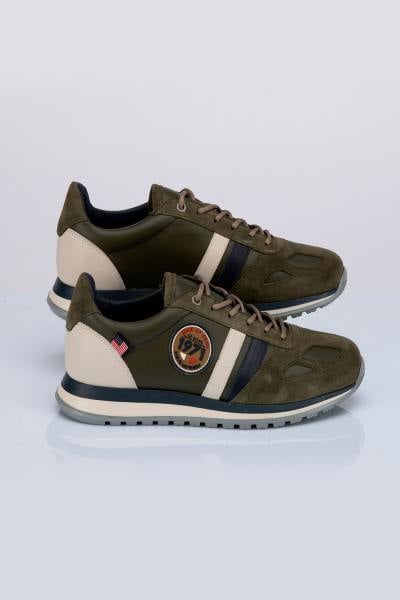 Zapatillas deportivas de cuero verde para hombre