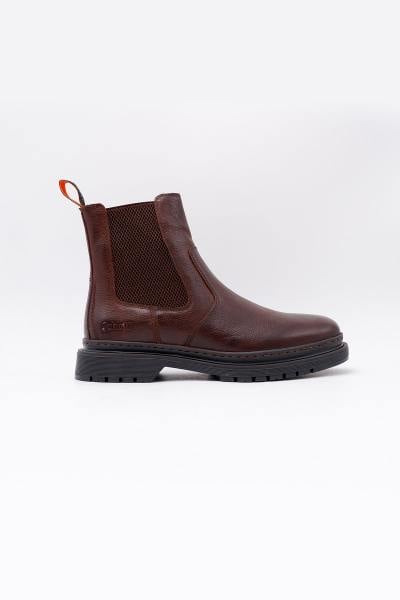 Botas Chelsea de cuero marrón para hombre