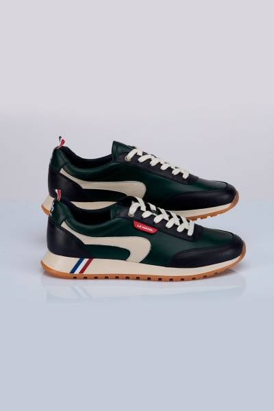 Sneakers vertes pour homme en cuir de vachette 