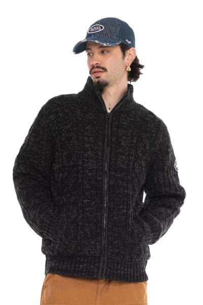 Gilet zippé avec tricot et badge Von Dutch