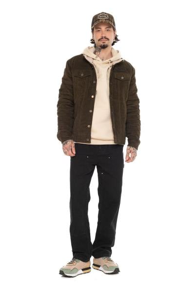 Veste marron en velours côtelé avec broderie