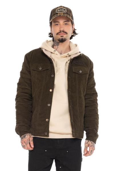 Braune Cordjacke mit Stickerei