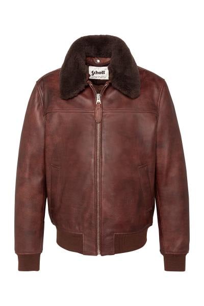 Fliegerjacke aus Rindsleder in Vintage-Optik