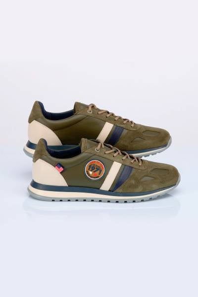 grüne Herren-Sneaker aus Leder
