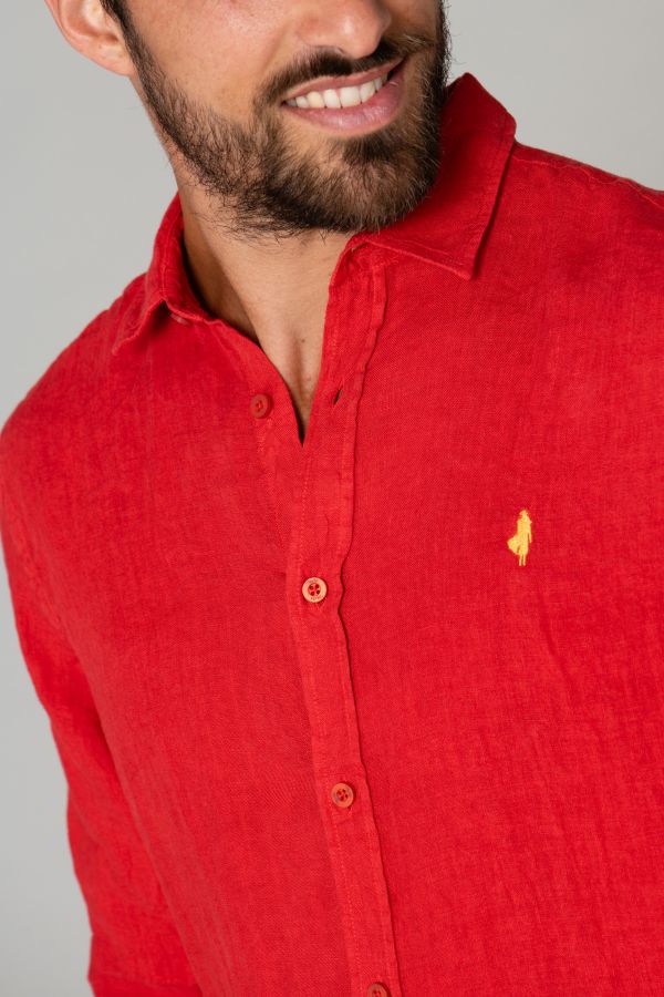 chemise rouge homme