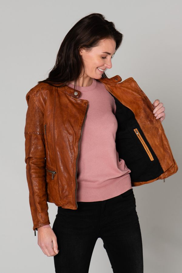 Blouson Femme Rose Garden CORINTH LAMB BARATINI COGNAC ZZ