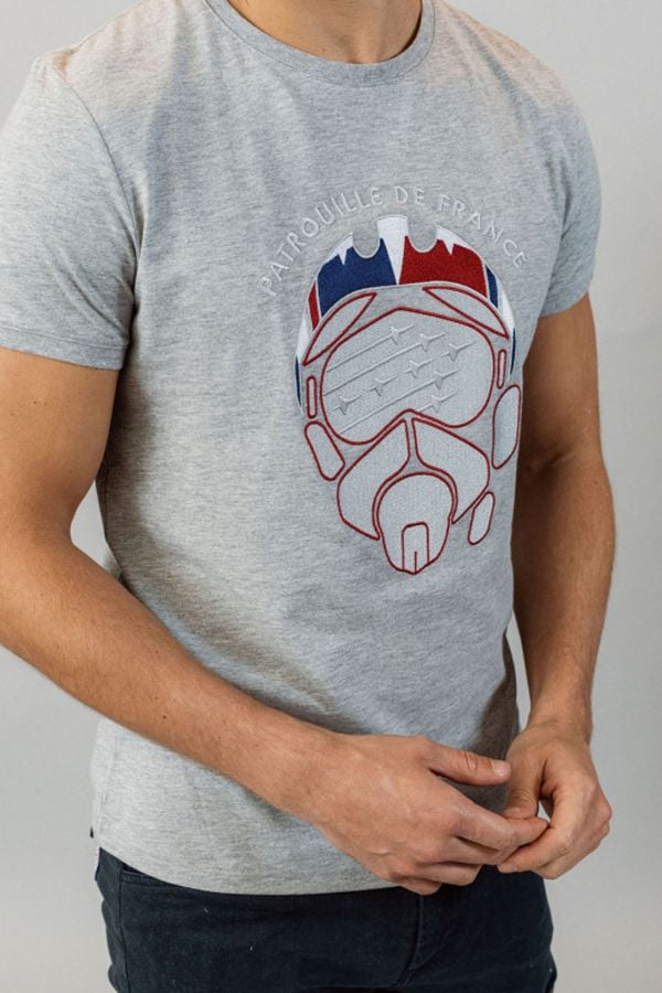 T-shirt Uomo Patrouille De France CASK NATIONAL HEATHER GREY