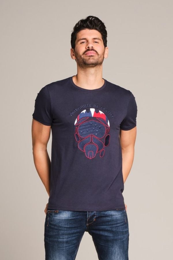 Herren T-shirt Patrouille De France CASK NATIONAL NAVY