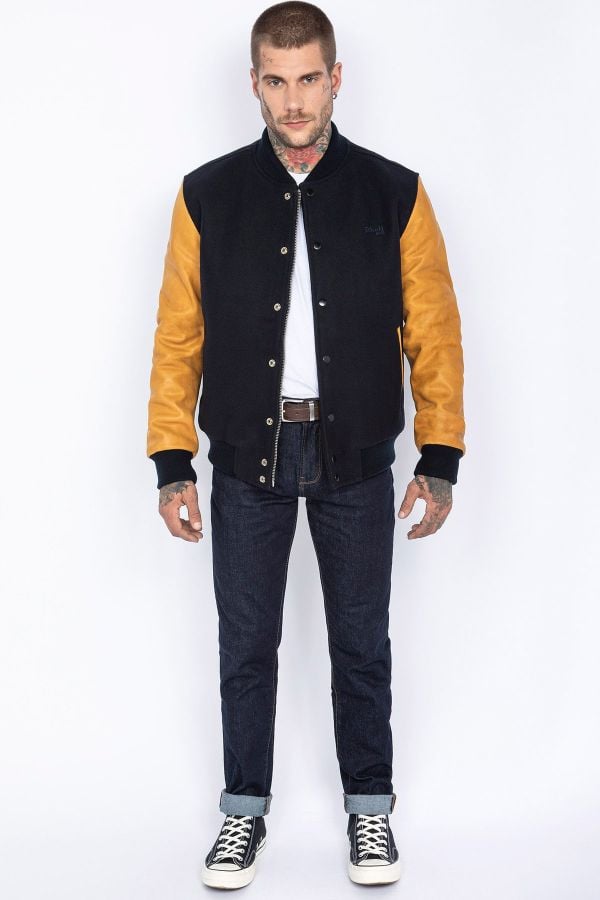 Chaqueta Hombre Schott LCUSA NAVY/COGNAC