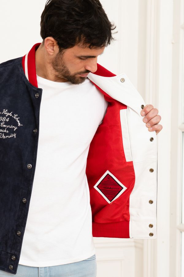 Blouson Homme Redskins CLAN MUSTER NAVY WHITE