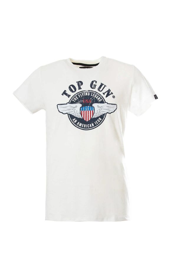Herren T-shirt Top Gun TEE SHIRT TG-TS04 OFF WHITE