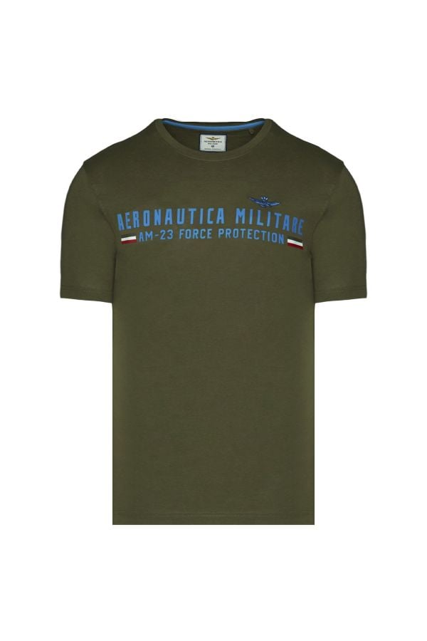 Herren T-shirt Aeronautica Militare 221TS1942J538 VERDE MILITARE