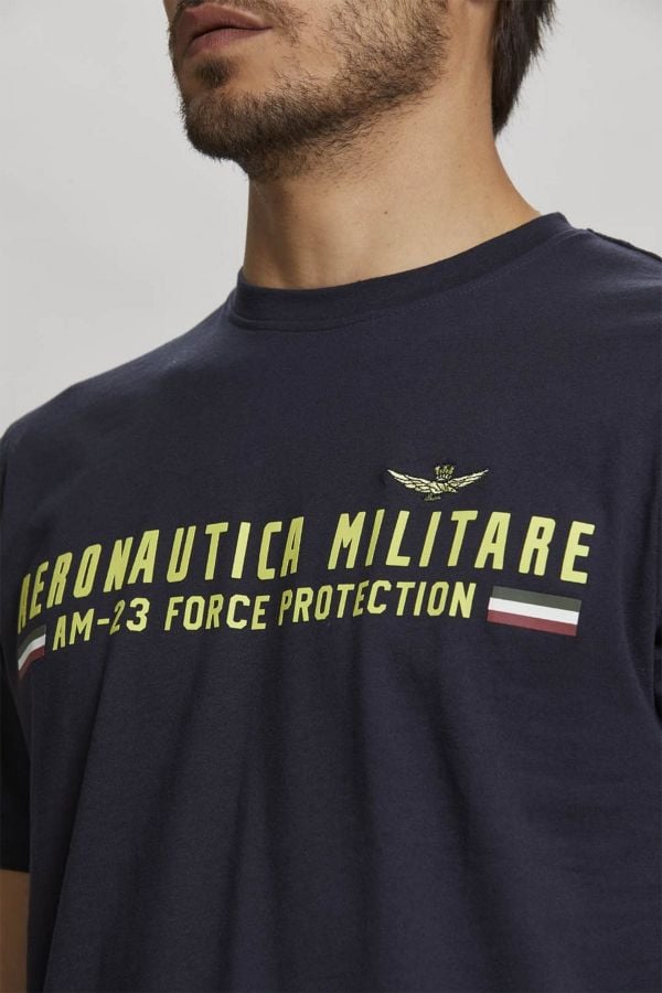 Camiseta de manga larga azul marino de hombre Aeronautica Militare  232ts2187j538-8358