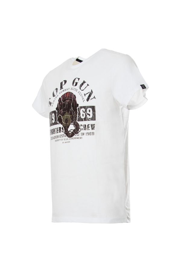 T-shirt Uomo Top Gun TEE SHIRT TG-TS-102 OPTICAL WHITE