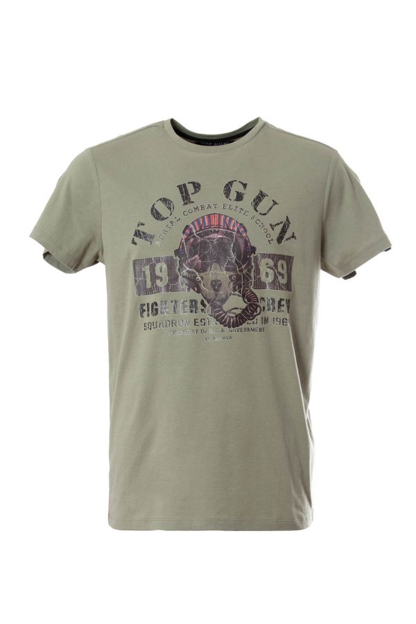 Herren T-shirt Top Gun TEE SHIRT TG-TS-102 LIGHT KHAKI