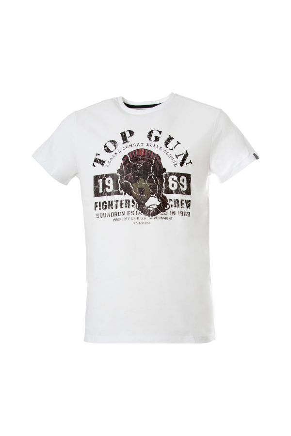 Herren T-shirt Top Gun TEE SHIRT TG-TS-102 OPTICAL WHITE