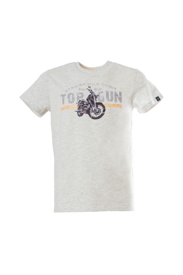 Herren T-shirt Top Gun TEE SHIRT TG-TS-106 OFF WHITE MEL
