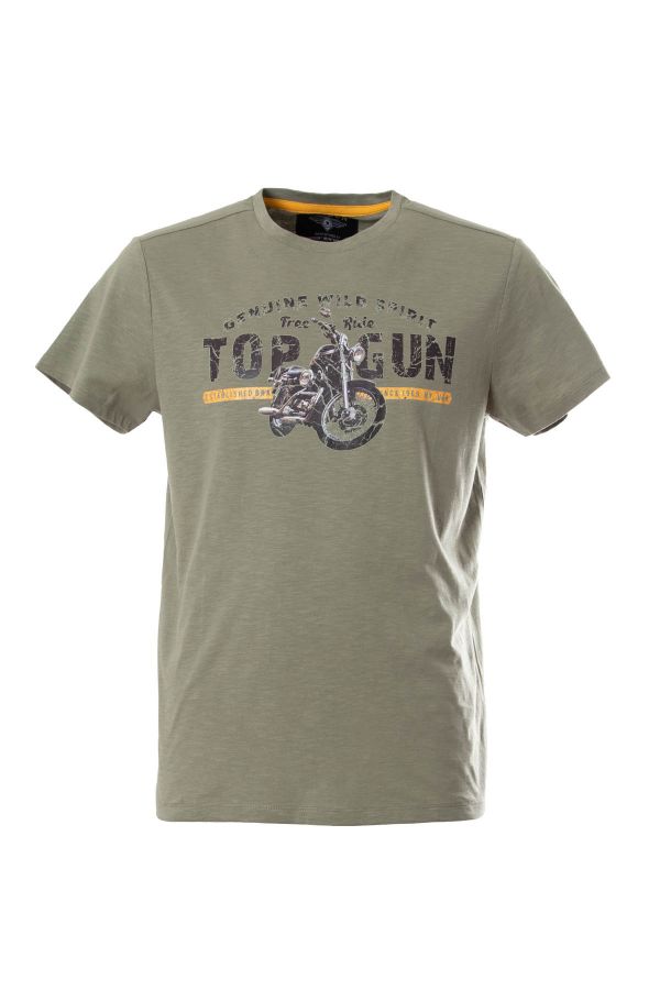 T-shirt Uomo Top Gun TEE SHIRT TG-TS-106 LIGHT KHAKI
