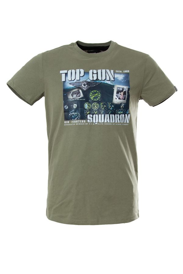 Herren T-shirt Top Gun TEE SHIRT TG-TS-105 LIGHT KHAKI