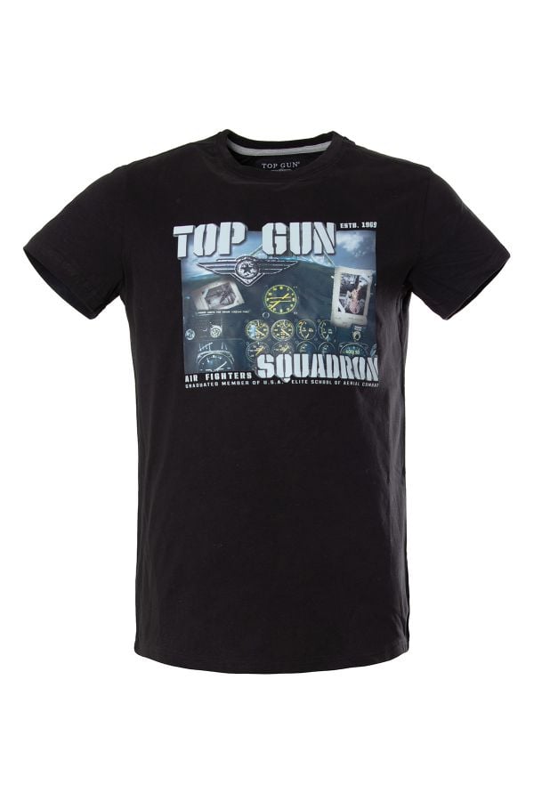 Herren T-shirt Top Gun TEE SHIRT TG-TS-105 BLACK