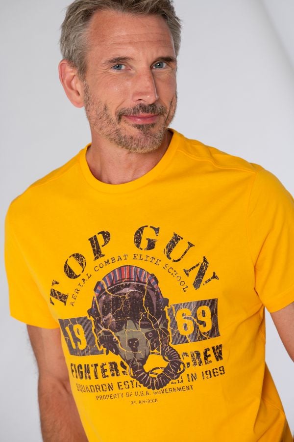 T-shirt Uomo Top Gun TEE SHIRT TG-TS-102 GRADE YELLOW