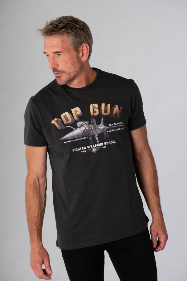Tee Shirt Homme Top Gun TEE SHIRT TG-TS-103 ANTHRACITE