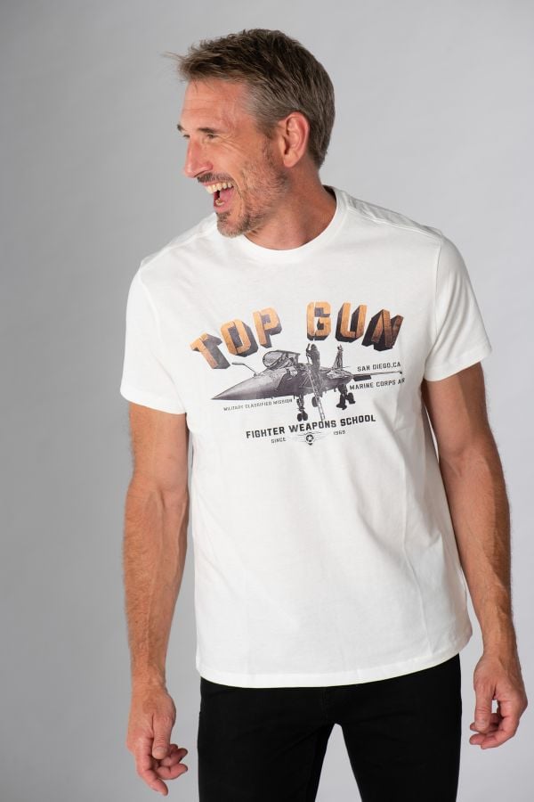 Tee Shirt Homme Top Gun TEE SHIRT TG-TS-103 WHITE