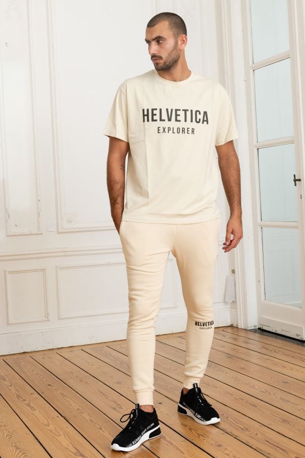 T-shirt Uomo Helvetica Mountain Pioneers BARWIN CREAM