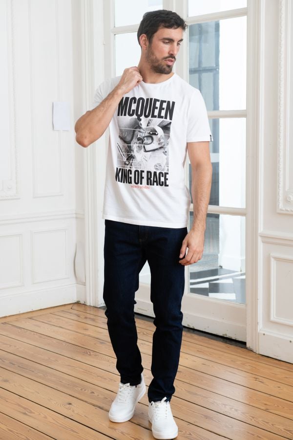 Camiseta Hombre Steve Mcqueen FACE TO FACE WHITE H22106