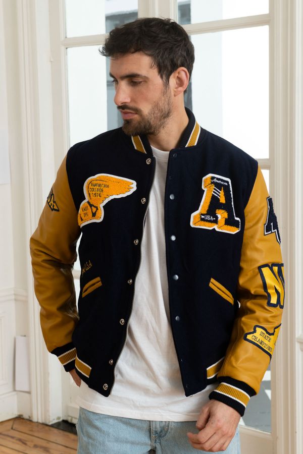 Blouson Homme American College AC-4 NAVY/YELLOW