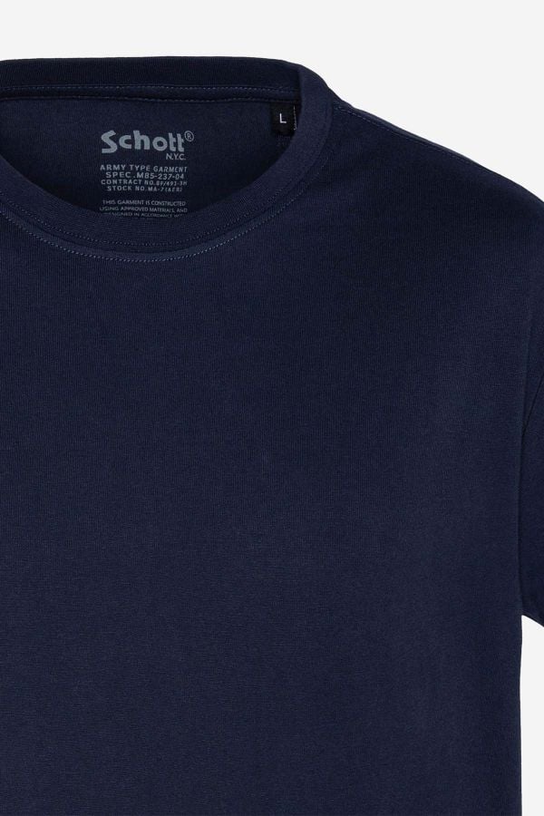 Tee Shirt Homme Schott TS01MC NAVY/GREY