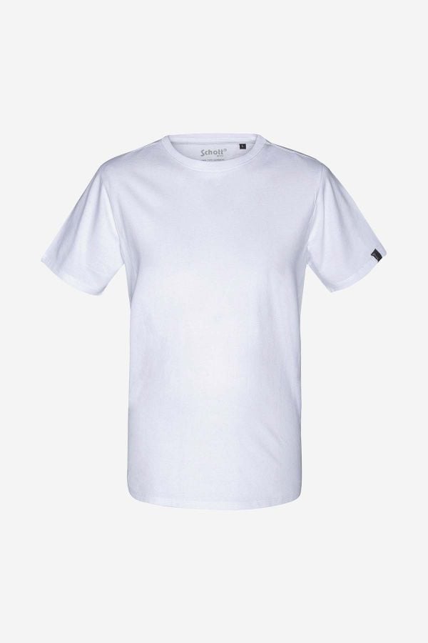 Herren T-shirt Schott TS01MC WHITE/BLACK