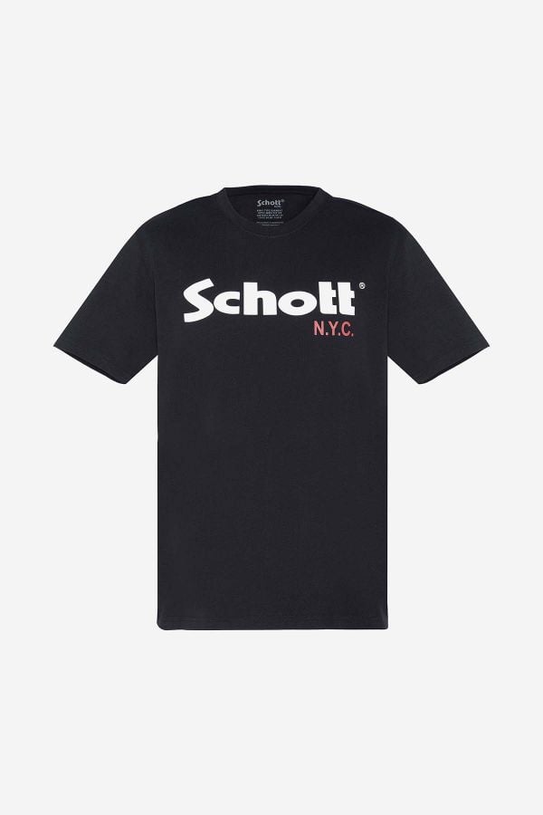 T-shirt Uomo Schott TS01MCLOGO WHITE/BLACK