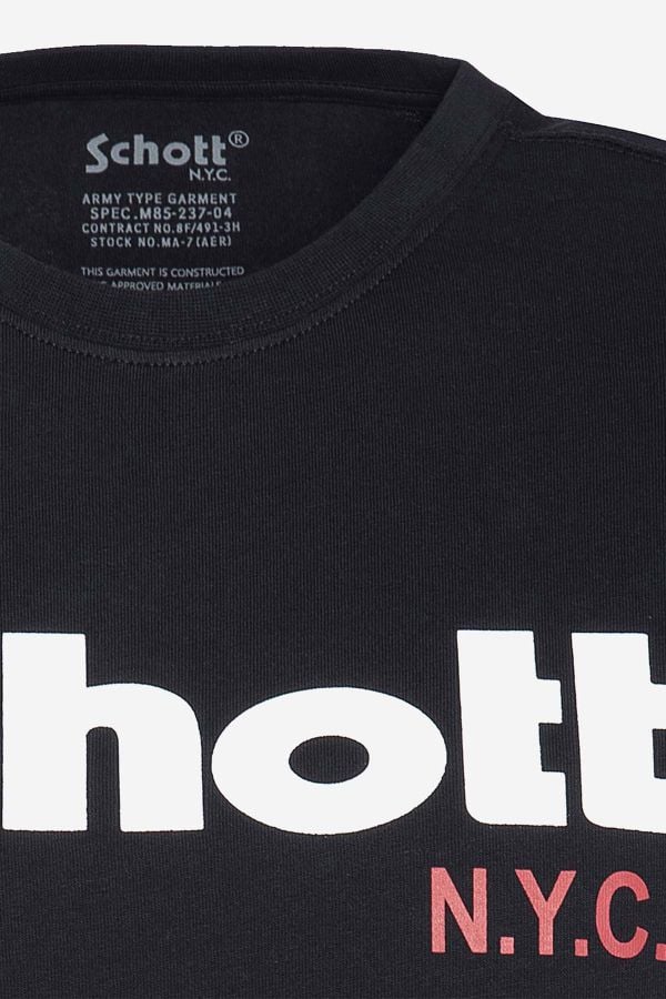 Camiseta Hombre Schott TS01MCLOGO WHITE/BLACK