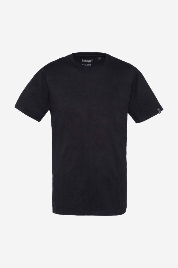Herren T-shirt Schott TS01MC WHITE/BLACK