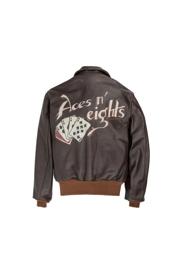Blouson Homme Cockpit Usa Z21V029W BROWN ACES AND EIGHTS