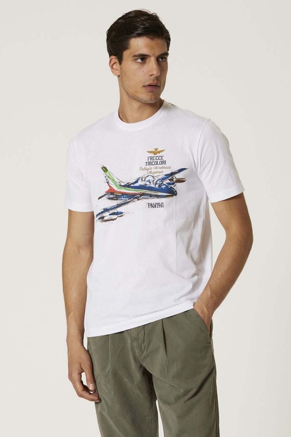 Tee Shirt Homme Aeronautica Militare 231TS2080J538 73062 OFF WHITE