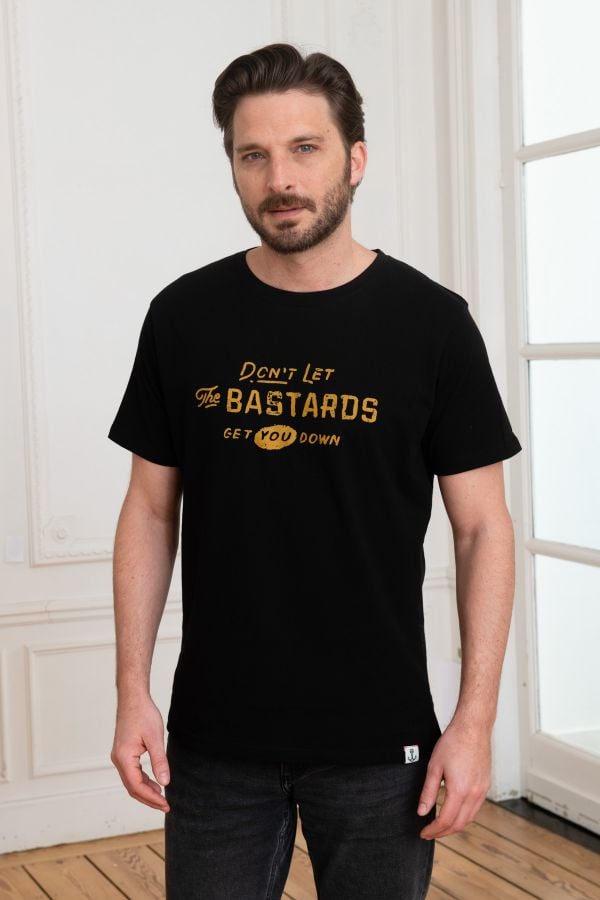 T-shirt Uomo Iron & Resin NO BASTARDS TEE BLACK