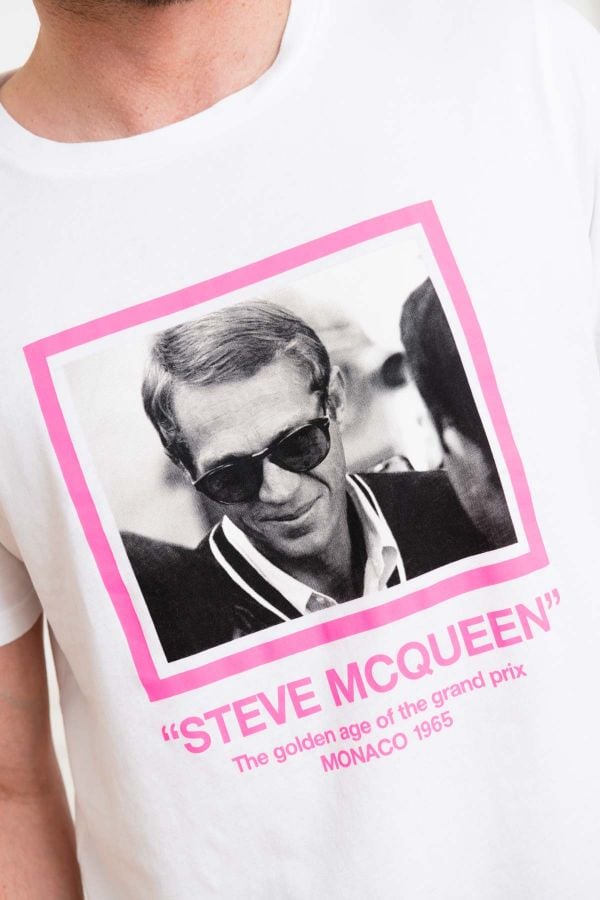 Camiseta Hombre Steve Mcqueen ACTOR WHITE