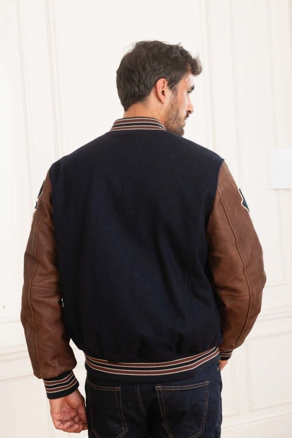 Chaqueta Hombre Schott LCTEDDYBD2 NAVY/CORDOVAN